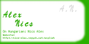 alex nics business card